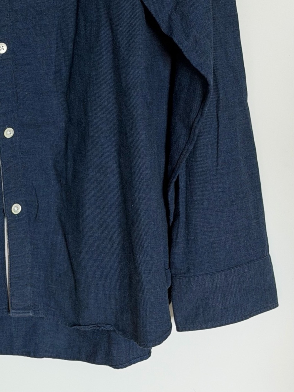 Billy Reid Men's Standard Fit Navy Cotton Button-Down Shirt Large 39806 - Picture 6 of 15